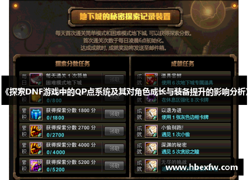 《探索DNF游戏中的QP点系统及其对角色成长与装备提升的影响分析》